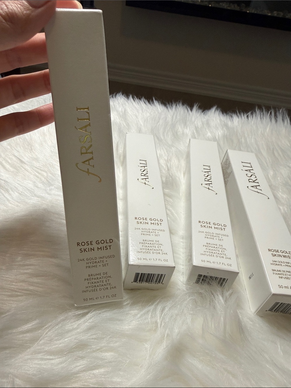 fARSALI Rose Gold Skin Mist — White & Gold Packaging